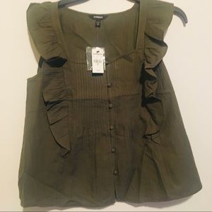 Cotton blouse
Ruffle Square Neck Tank